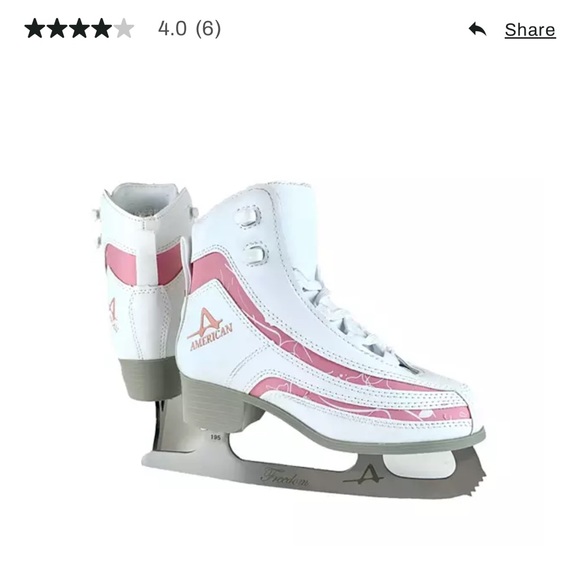 Figure Ice Skates Girls Size 12Y American Soft Boot white pink EC - Picture 3 of 7